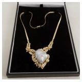 18kt Gold Baroque pearl & diamond necklace