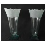 Stephen Schlanser Glass Vases Frosted and clear