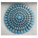 Huge Sterling and Turquoise mega brooch - Zuni