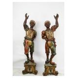 Pair Wood carved Blackamoors