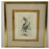 Edward Borein (1873-1945) etching 8" x 5"