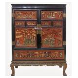 19th cent Highly Carved Chinese cabinet