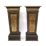 Pair of Napoleon III Boulle Pedestals w ballerinas