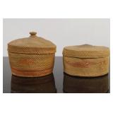 Miniature woven NW  Lidded baskets - 2