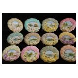 12 Fine Porcelain scenic plates circa 1850