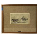 Edward Borein (1873-1945) etching 6" x 10.75"