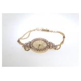 Geneve 14kt gold and diamond ladies wrist watch
