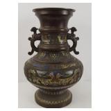 Champleve bronze vase