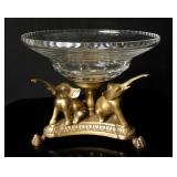 Crystal center bowl on Bronze Elephant stand