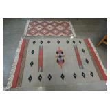 Four Woven Mexican rugs
