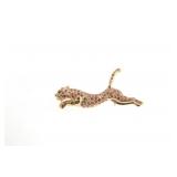 14kt Gold Panther Pin with Rubies