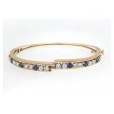 14kt Gold Ladies diamond and sapphire bracelet