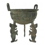 Chinese bronze three leg  ritual vessel