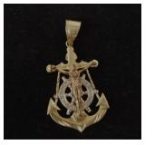 Italian 14kt gold anchor crucifix