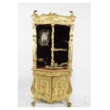 Louis XIV Style French Cabinet with gold overlay