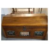 Unusual19th c.  Mexican Wedding Chest with jaguars