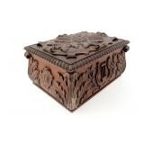 Antique Mahogany Fancy Carved  Music Box