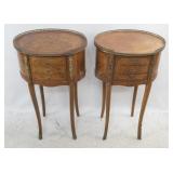 Two French Reproduction oval side tables