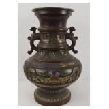 Champleve bronze vase