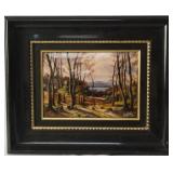 FJ Carmima Limoges Enamel Painted landscape