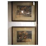 Pair Antique Henry Alken Engravings hand-colored
