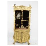 Louis XV Style French Gilded Curio Cabinet