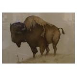 R.J. Moore - Western Lithograph of a Bison