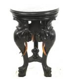 Fine Ebonized Ironwood Elephant Pedestal Table
