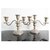 Pair of Gorham Sterling 3-light candelabras