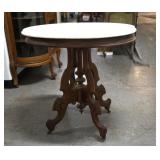 Victorian Marble top Oval Parlor Table