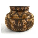 Apache pictorial basket w figural stylized train