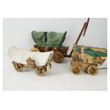 Vintage western covered wagon lamps & mini wagon