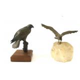 2 Bronze eagles - one signed