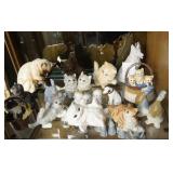 Collection of Porcelain Kittens and Animals