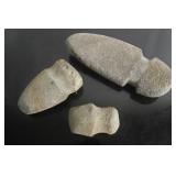 Three Ancient Native American Axe heads