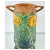 Rare Roseville "Sunflower" vase green/pink