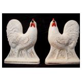 Pair of Antique English Staffordshire Cockerels