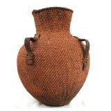 Red Apache Woven Pitch Water Olla Basket