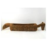 Antique African wood carved vessel w figures