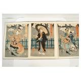 Utagawa Toyokuni II  Wood Block Triptych