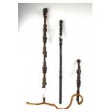 African whip and walking stick - 3pcs