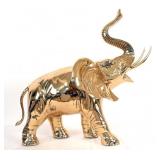 Highly Polished  Trunk Up Cast Brass Elephant