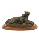 Bronze Momma Bear & Cub Sculpture