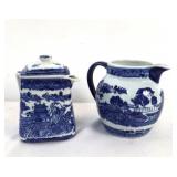 Two Blue & White Ironstone Porcelain pitchers