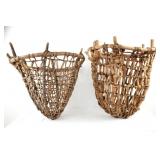 Tarahumara Indian Woven Cowhide Burden Baskets