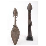 2 Dogon Mali female carved figure