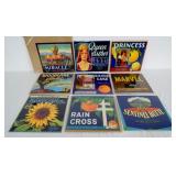 California Sunkist vintage crating labels