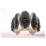 Taxco Style Mexican Silver & Onyx Bracelet