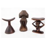 Three Vintage Luba, D..R. Congo  Pieces