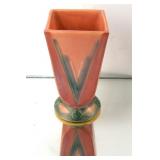 Roseville "Futura" vase - pink/green
